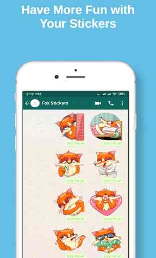 Cute Red Fox Stickers - WAStickerApps 2