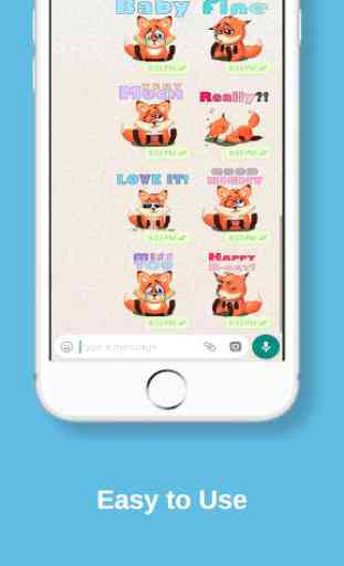 Cute Red Fox Stickers - WAStickerApps 3