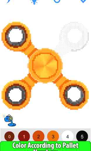 Fidget Spinner Color by Number: Pixel Art No.Color 3