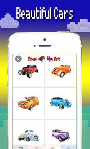 Le auto colorano per numero: Pixel art vehicle 2
