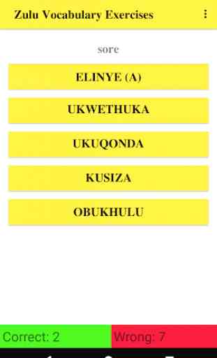 Zulu Vocabulary Exercise 1