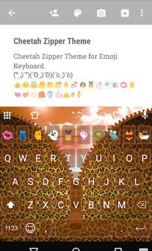 Cheetah Zipper Emoji Keyboard 1