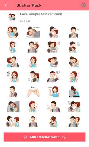 Love Couple Stickers - Romantic Kiss Stickers 3