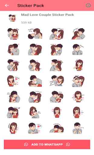 Love Couple Stickers - Romantic Kiss Stickers 4
