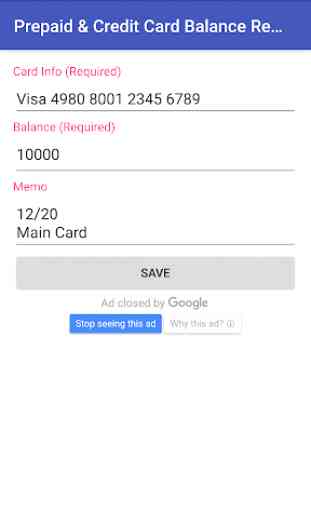 Prepaid & Credit Card Balance Recorder 2
