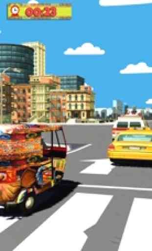 3 Ruote Città Taxi Tuk Tuk 3D 3