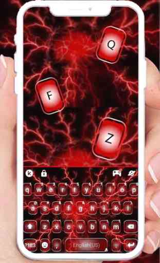 Red Lightning 3d Thunder Tema Tastiera 1