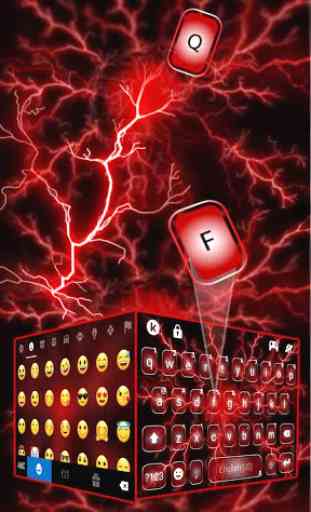 Red Lightning 3d Thunder Tema Tastiera 2