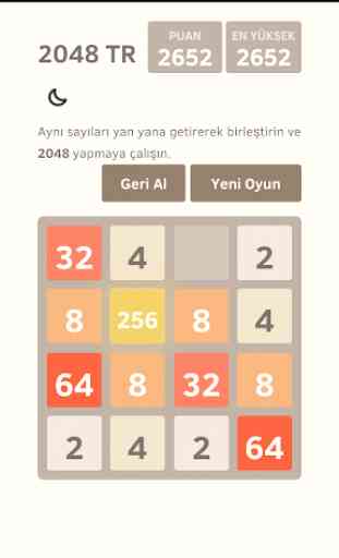 2048 Türkçe Sayısal Zeka Oyunu 1