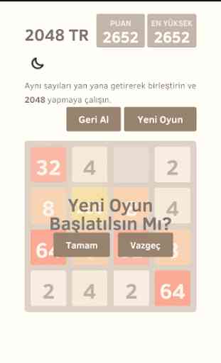 2048 Türkçe Sayısal Zeka Oyunu 4