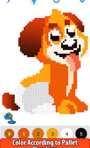 Dogs Color by Number - Pixel Art, Sandbox Coloring 4