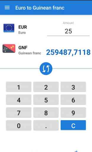Euro to Guinean franc / EUR to GNF 1