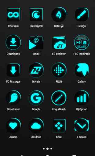 Flat Black and Cyan Icon Pack ✨Free✨ 3