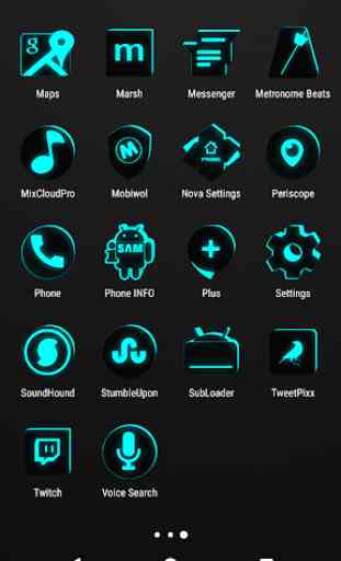 Flat Black and Cyan Icon Pack ✨Free✨ 4