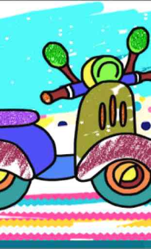 Glitter Coloring Book For Kids - Vehicles 2