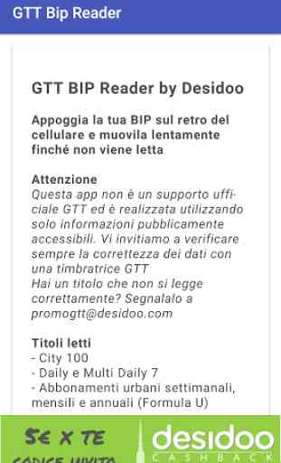 GTT BIP Ticket Reader by Desidoo 2