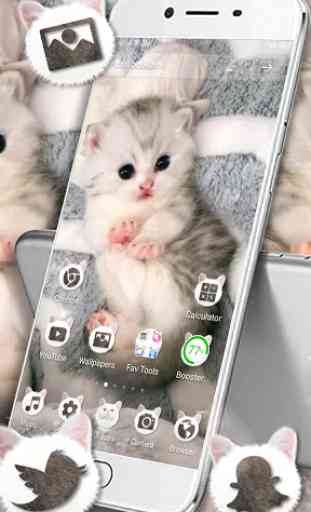 Lovely Cute Cat Live Launcher Theme  3