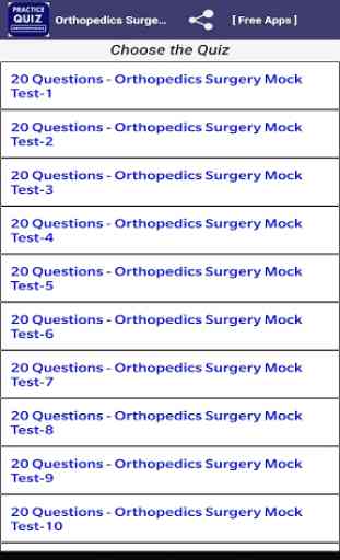 Orthopedics Surgery Mock Test 1