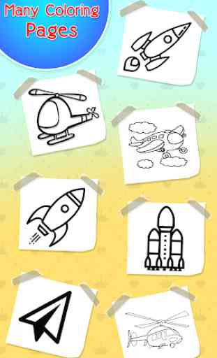 Planes Coloring Book & Drawing Game 2