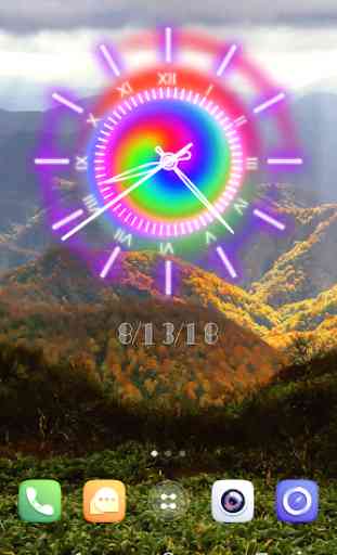 3D Rainbow Analog Clock 2