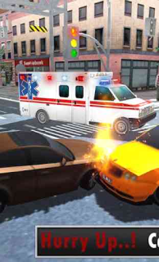 Ambulanza in emergenza di soccorso stradale 1
