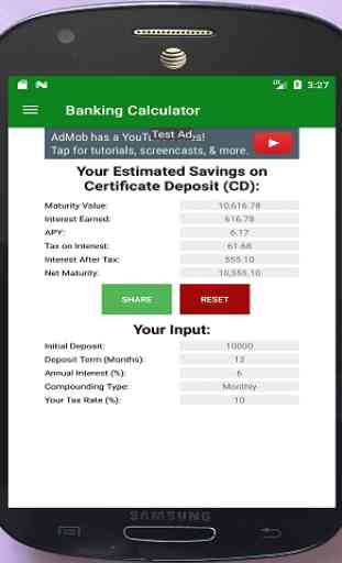 Banking Calculator - Savings and CD Calculator 3