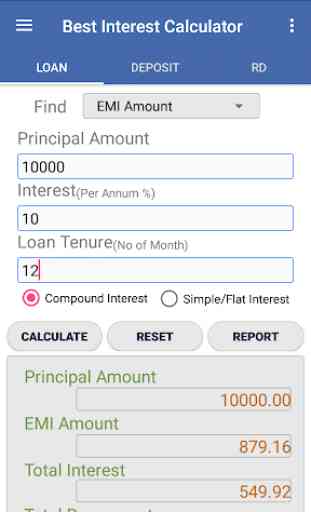 Best Interest Calculator for EMI, FD and RD 1