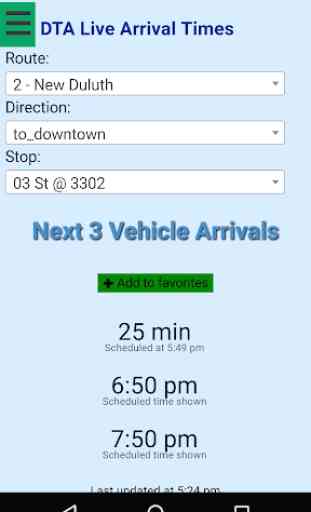 Duluth DTA Bus Tracker 1