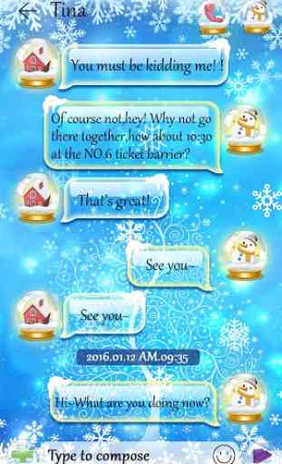 GO SMS SNOW GLOBE THEME 3