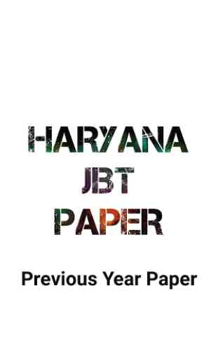 Haryana JBT Paper 1