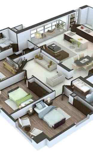 House Floor Plan And Construction  3d Design 3