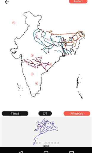 Map of India - States and River Puzzles and Quiz 3