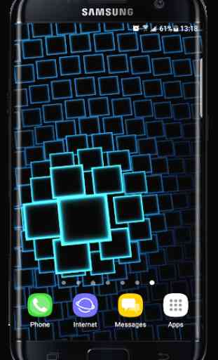 Neon Parallax Squares Particles 3D Live Wallpaper 1