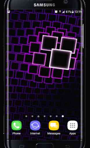 Neon Parallax Squares Particles 3D Live Wallpaper 3