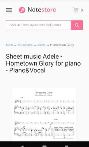 Piano Sheet Music (Note-store) 3