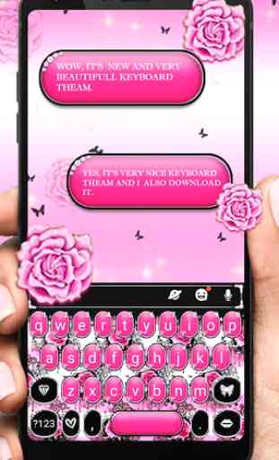 Pink Rose Bow Tema Tastiera 1