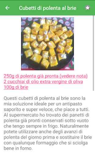 Polenta ricette di cucina gratis in italiano. 2