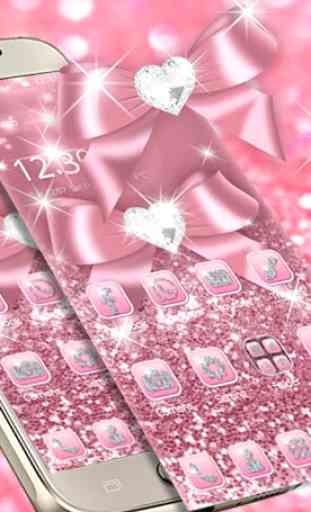 Rose Gold Shiny Diamond Pink Bow Glitter Theme 2