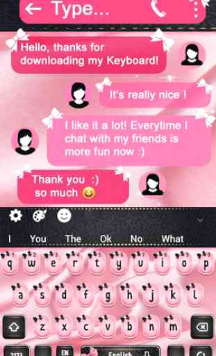 SMS Bowknot Cute Keyboard Theme 1