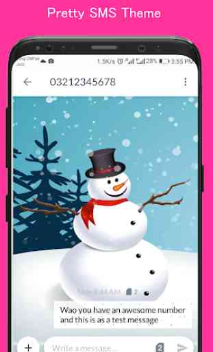 Snow man SMS Go Theme 3