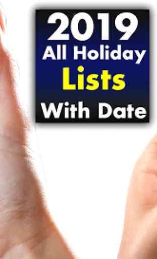 2019 All Holidays Lists With Date 1