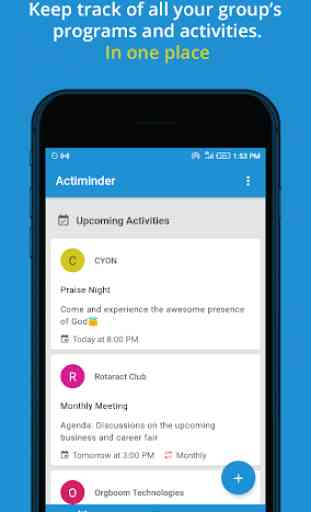 Actiminder: Group Programs & Activities Reminder 1