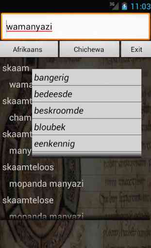 Afrikaans Chichewa Dictionary 1