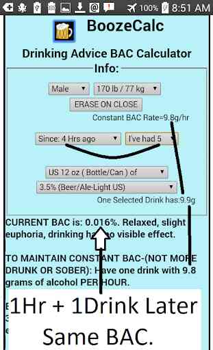 Booze-Calc: Ad-Free Drinking Effect,BAC Calculator 3