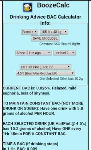 Booze-Calc: Ad-Free Drinking Effect,BAC Calculator 4