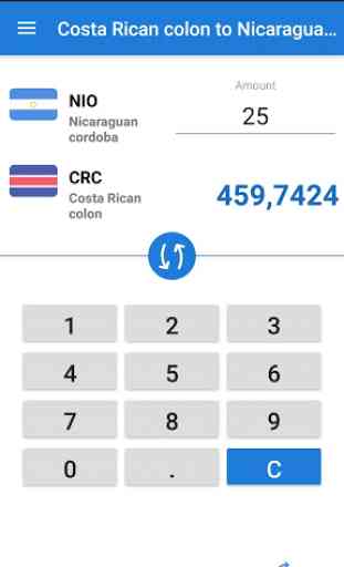 Costa Rican colon Nicaraguan cordoba / CRC to NIO 2
