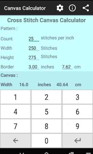 Cross Stitch Canvas Calculator 2