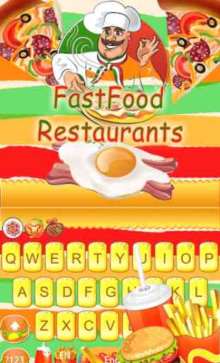 Fast food ristoranti tastiera tema 2