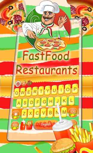 Fast food ristoranti tastiera tema 3
