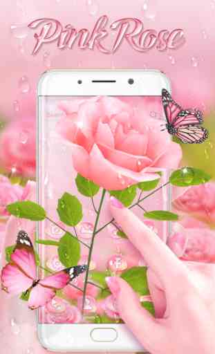 Gorgeous 3D Pink Rose Theme 2